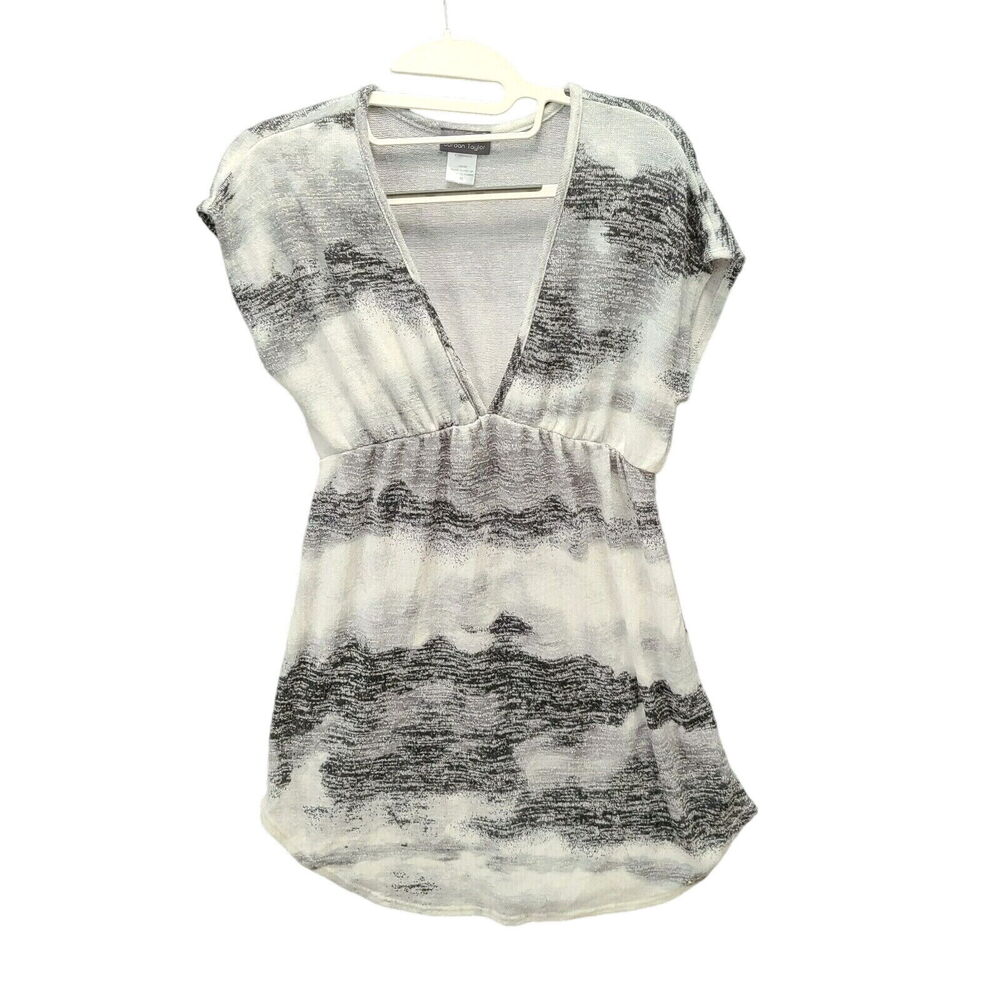 Jordon Taylor Womens Top Multi-Color Size Small Polyester Blend V-Neck Stretch